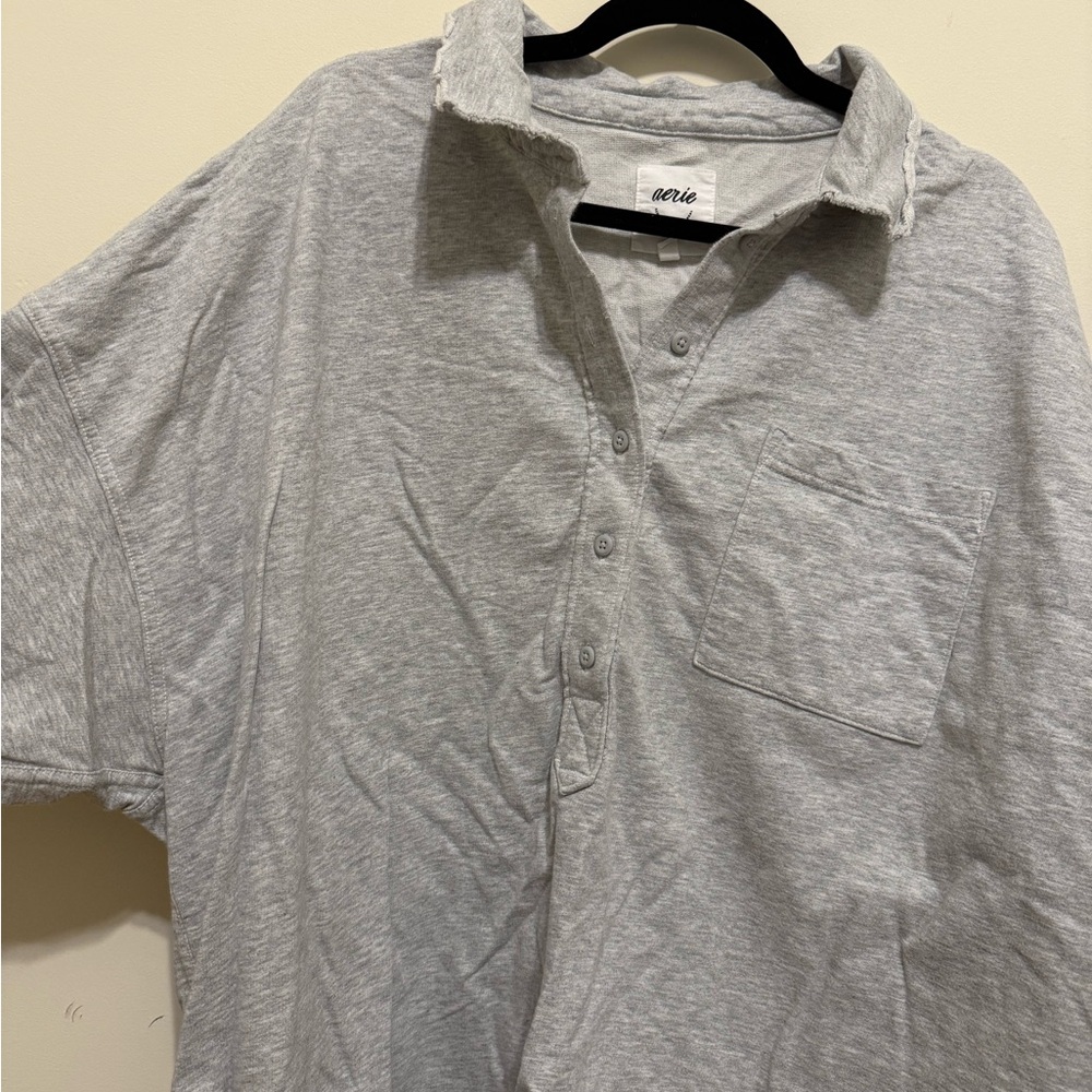 Aerie Take It Easy Popover Polo Sweatshirt